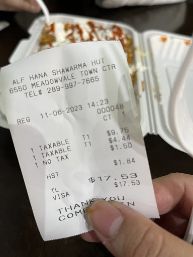 Photo of Alf Hana Shawarma Hut - 6550 Meadowvale Town Centre Cir, Mississauga, ON L5N 4B7